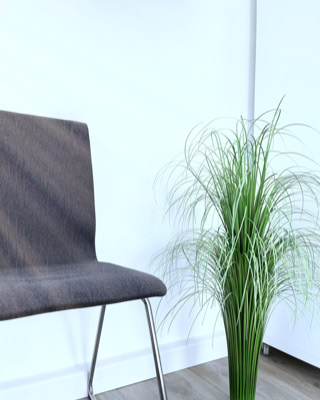 graeserbuendel-deko close-up mit stuhl