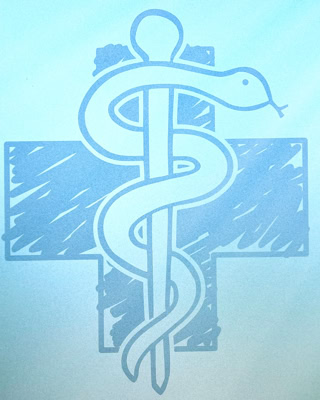 schon wieder: das logo der hausarztpraxis Dr. Schoppmann als kreativer raumschmuck