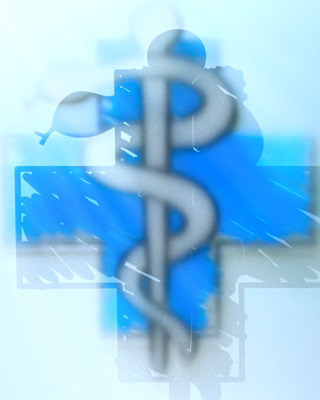 das logo der hausarztpraxis Dr. Schoppmann als kreativer raumschmuck